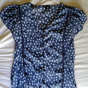 Como Blac Womens Polka Dots Top
